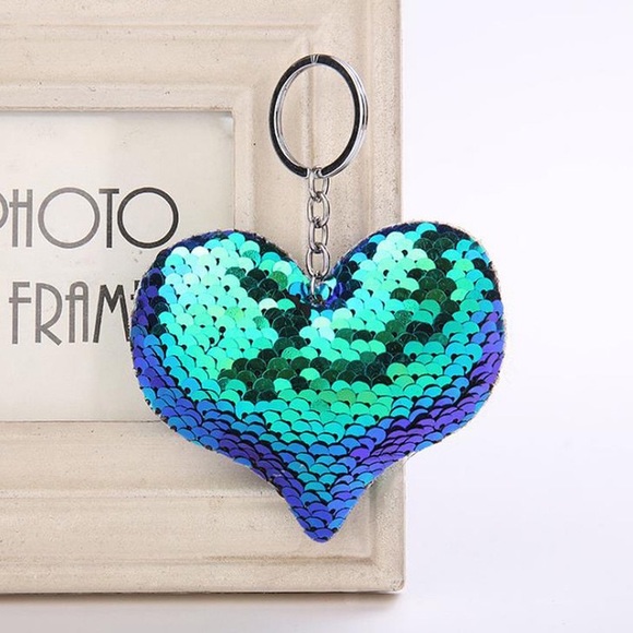 Keychains Heart Sequins - Picture 2 of 5